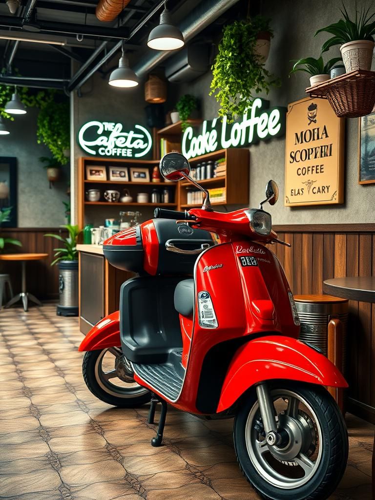 Moka Pot Scooter Coffee