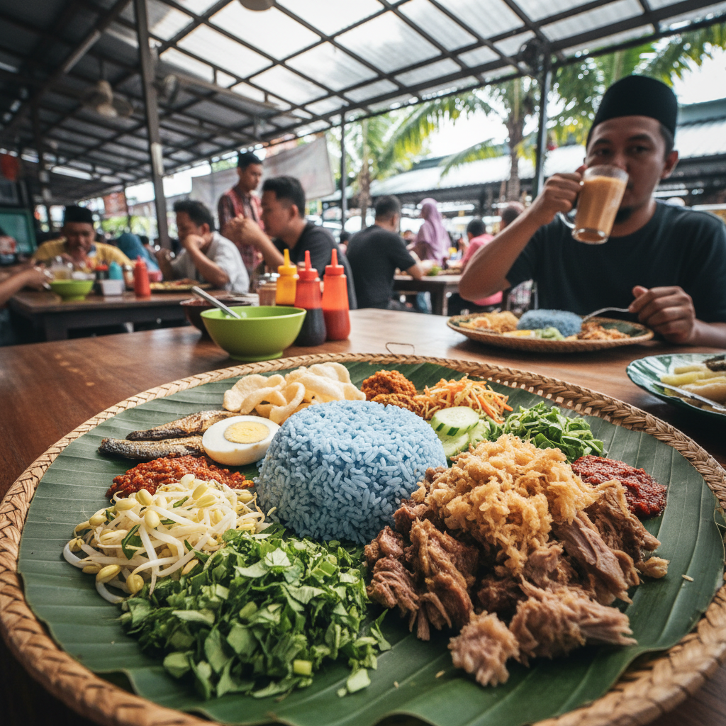 Nasi kerabu kambing gong nering 1 Nasi Kerabu Kambing Gong Nering Sedap