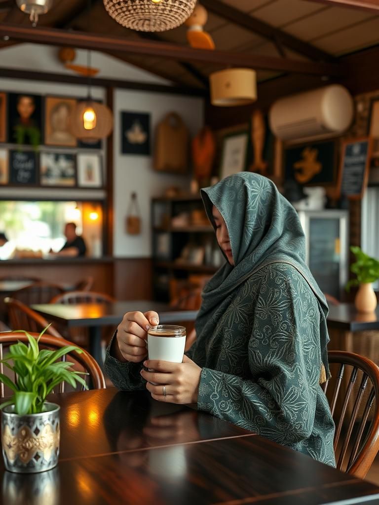 Pa’din Kopi Ais Ikat Tepi Merbau Kudung